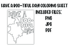 Have a Boo-Tiful Day Halloween Coloring Sheet for Kids Product Image 1