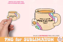 Have a Cup of Positivi-tea PNG, Tea Quote Product Image 2