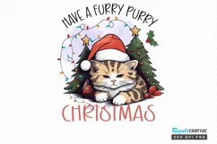 Have a furry purry christmas Sublimation PNG Product Image 1