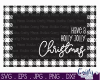 Holly Jolly Christmas Buffalo Plaid Farmhouse Sign Svg Product Image 2