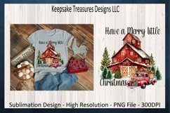 Have A Merry Little Christmas, Red Barn Sublimation Design Product Image 4