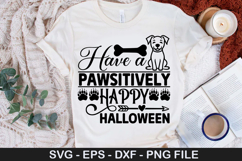 Halloween Dog SVG Design - Have a pawsitively happy hallowee Product Image 2