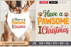 Have a Pawsome Christmas SVG | Christmas Dog Bandana SVG Product Image 1