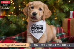 Have a Pawsome Christmas SVG | Christmas Dog Bandana SVG Product Image 2