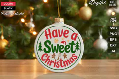 Have A Sweet Christmas SVG | Christmas Round Sign SVG | Xmas Product Image 1