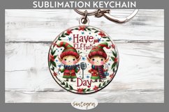Have An Elf Tastic Day v2 Christmas Round Keychain PNG Product Image 1