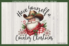 Have Yourself a Country Christmas, Cowboy Santa, Sublimation Product Image 2