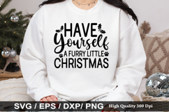 Have yourself a furry little SVG - Christmas Cat Design Product Image 1