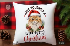 Have Yourself a Meowry Christmas PNG | Christmas Sublimation Product Image 1