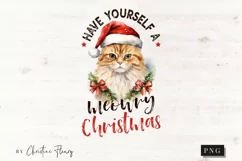 Have Yourself a Meowry Christmas PNG | Christmas Sublimation Product Image 3