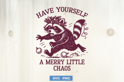 Have Yourself Merry Little Chaos, Christmas Funny Raccoon Product Image 1