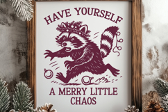 Have Yourself Merry Little Chaos, Christmas Funny Raccoon Product Image 2