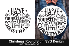 Christmas Round Sign SVG Design - I&#039;m Dreaming of a White Product Image 4