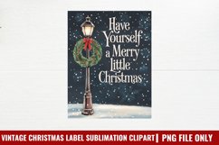 Vintage Christmas Label Sublimation PNG Product Image 1