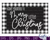 Merry Little Christmas Buffalo Plaid Farmhouse Sign Svg Product Image 2