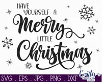 Merry Little Christmas Snowflakes Farmhouse Sign Svg Product Image 2