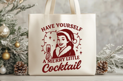 Have Yourself a Merry Little Cocktail Funny Retro SVG PNG Product Image 2