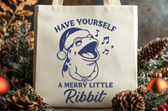 Funny Christmas Frog SVG | Merry Little Ribbit PNG Design Product Image 3