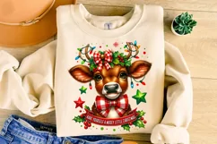Have Yourself A Mooey Little Christmas Cow PNG, Holiday PNG Product Image 3