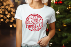 Have Yourself a Merry Little Christmas Round SVG Ornament Product Image 6