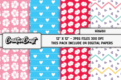 Tropical Hawaii Digital Papers, summer scrapbooking designs Product Image 1