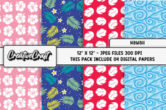 Tropical Hawaii Digital Papers, summer scrapbooking designs Product Image 1