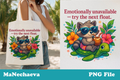 Emotional Raccoon Float Sublimation | Tropical PNG Product Image 1