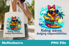 Funny Summer Duck PNG | Surf &amp; Sass Sublimation Product Image 1