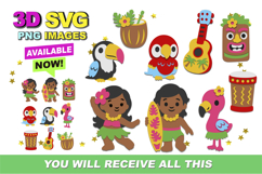 Hawaiian Elements 3D SVG and Clipart Product Image 1