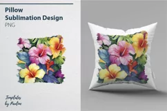 Hawaiian Flower Sublimation Pillow Design PNG