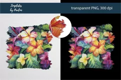Hawaiian Flower Sublimation Pillow Design PNG