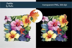 Hawaiian Flower Sublimation Pillow Design PNG