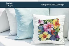 Hawaiian Flower Sublimation Pillow Design PNG