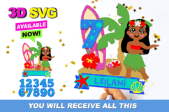 Hawaiian Girl Cake Topper 3D SVG Product Image 1