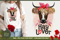 Valentines Day PNG | Hay Lover Sublimation | Valentine Cow Product Image 1