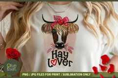 Valentines Day PNG | Hay Lover Sublimation | Valentine Cow Product Image 2
