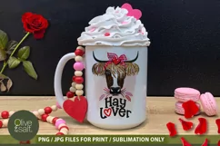 Valentines Day PNG | Hay Lover Sublimation | Valentine Cow Product Image 3