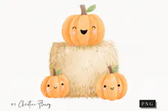 Cute Halloween Haybale Clipart | Halloween PNG Product Image 1