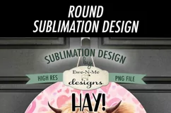 Hay Valentine Highland Cow Round Sublimation Design Product Image 4