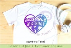 Happy birthday heart laser cut wall sign Product Image 3