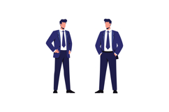 Two business professionals in stylish suits showcasing confi Product Image 1