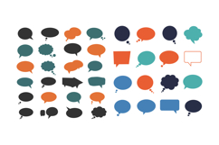 Colorful speech bubbles in various shapes and sizes featurin Product Image 1