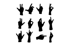 Various hand gestures illustrated in a minimal flat design s Product Image 1