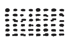 Various speech bubbles in different shapes and sizes in a fl Product Image 1