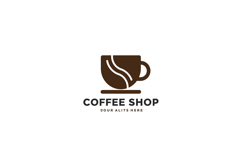 Coffee cup logo design featuring smooth curves in a minimal Product Image 1