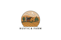 Rustic barn and trees in a serene landscape with warm colors Product Image 1