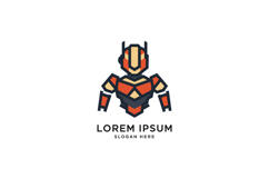 Futuristic robot character in bold colors with angular shape Product Image 1