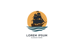 A majestic sailing ship navigating gentle waves in a warm su Product Image 1
