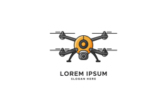 Drone flying in a clear blue sky with a vibrant orange body Product Image 1