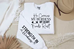 He Carries My Burdens Sleeve SVG, Christian SVG Design Product Image 2